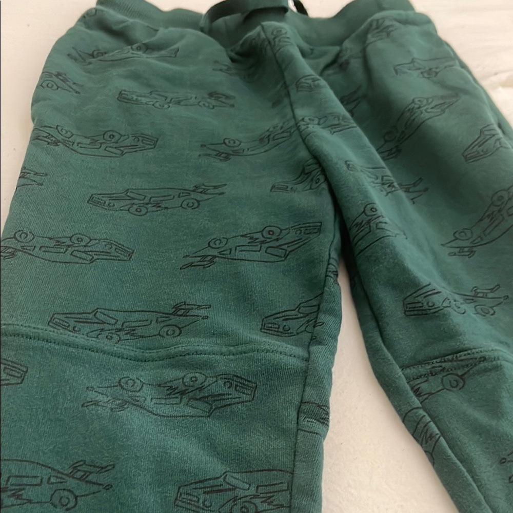 Kids Green Car Print Joggers